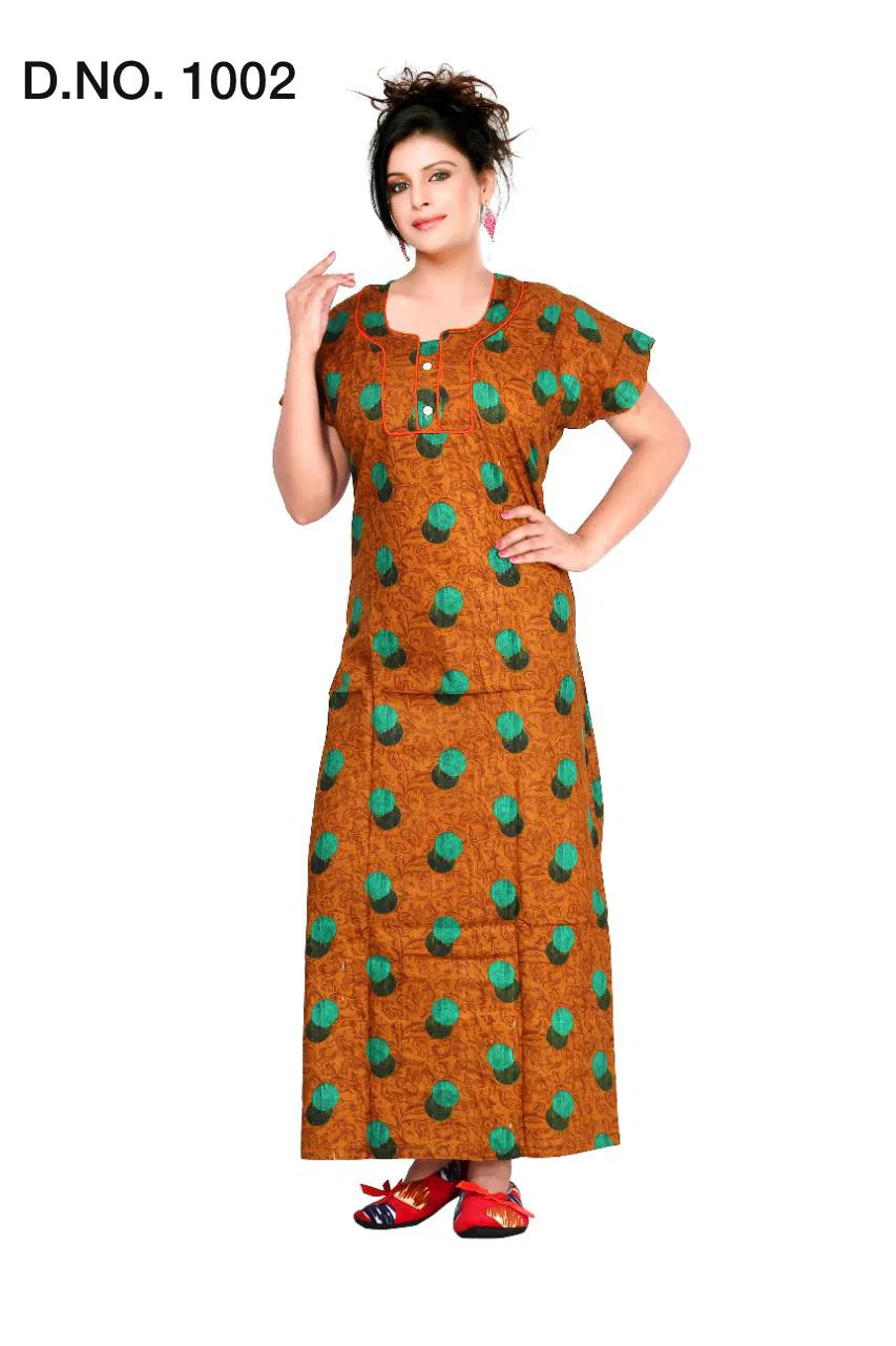 Ft 1002  Latest Fancy Designer Pure Cotton Nighty Collection